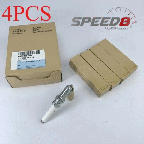🔥 طقم 4 شمعات إيريديوم عالية الأداء – 06M905606F 🔥 🚗 متوافق مع: أودي A5، A6، A8، Q7، S5، S6، S8 🚗 متوافق مع: فولكس واجن طوارق 4.2L V8 ⚡ تقنية إيريديوم: أداء فائق وعمر أطول مقارنة بالشمعات التقليدية ⚡ كفاءة احتراق محسّنة: تحسين استهلاك الوقود وأداء الم